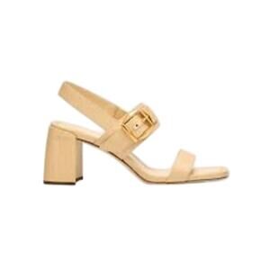 Jimmy Choo NIB Hawke 70mm Buckled Sandals in Natural/Gold Size 39